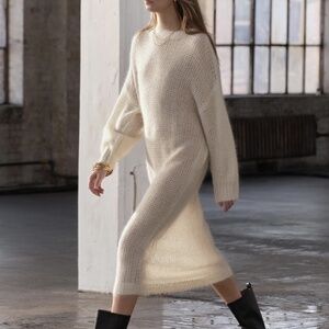 Zara Open Knit Alpaca Sweater Dress